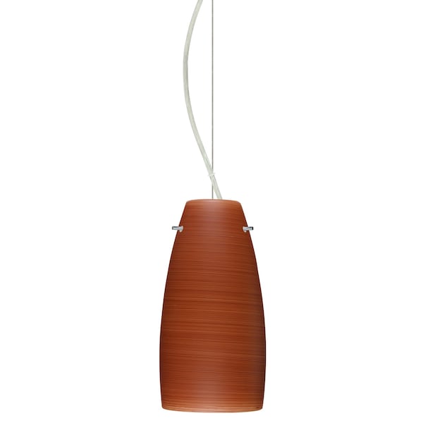 Besa Lighting Tao 10 Cord Pendant, Cherry, Satin Nickel Finish, 1x9W LED 1KX-1512CH-LED-SN - main